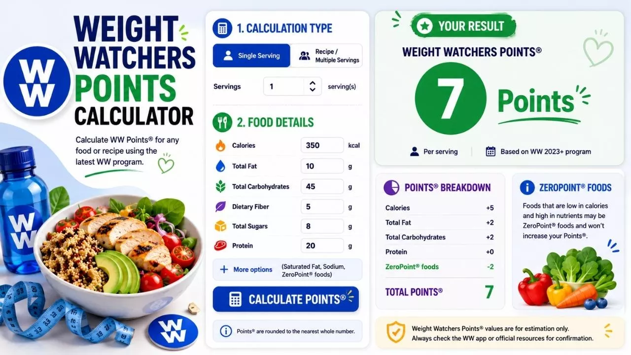 Weight Watchers Points Calculator